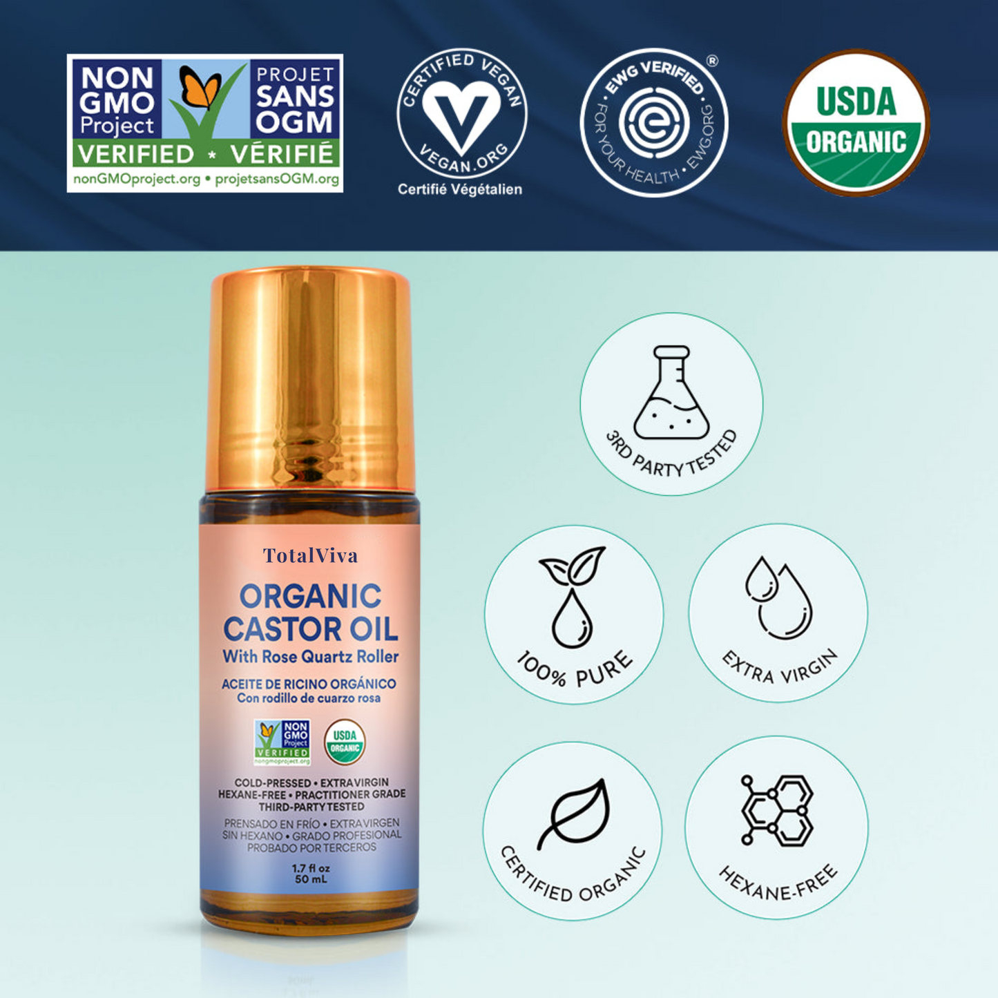 TotalViva - Organic Castor Oil Roll - On
